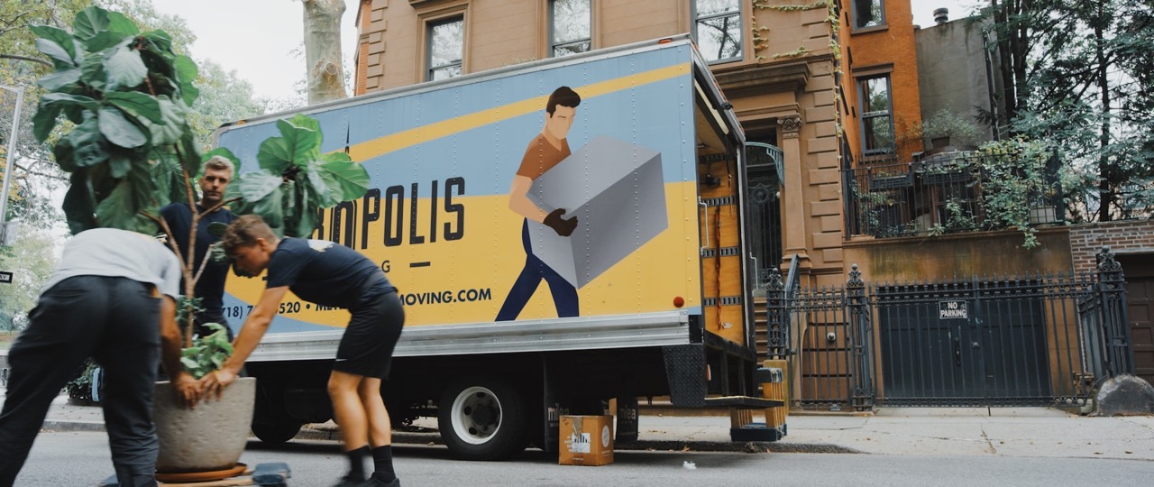 Professional moving truck and team